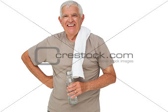 Portrait of a senior man with water bottle