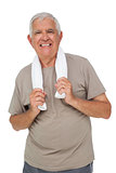 Portrait of a senior man with towel