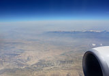 Flying over Syria. Ten kilometers  high over clouds.