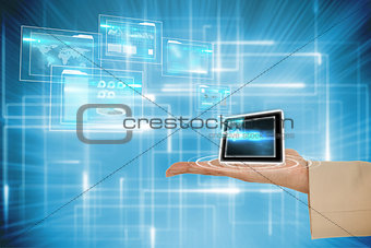 Hand presenting tablet and interfaces