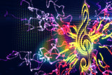 Digitally generated music background