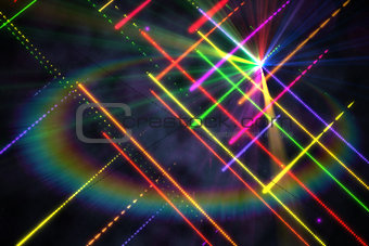 Digitally generated disco laser background