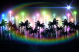 Digitally generated palm tree background