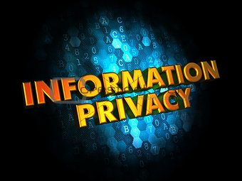 Information Privacy Concept on Digital Background.