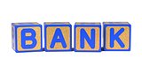 Bank - Colored Childrens Alphabet Blocks.