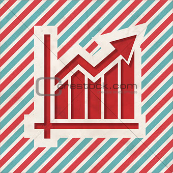 Growth Concept on Retro Striped Background.