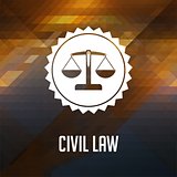 Civil Law Concept on Triangle Background.