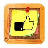Thumb Up - Yellow Sticker on Message Board.