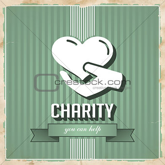 Charity Concept on Green in Flat Design.