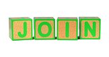 Join - Colored Childrens Alphabet Blocks.