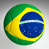 Soccer Ball With Brazil Flag