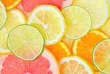 Sliced citrus fruits