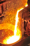 pouring molten metal 