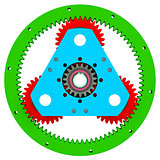 Mechanism of colored gears