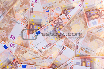 50 Euro, seamless background