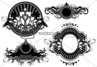 set of ornamental elements