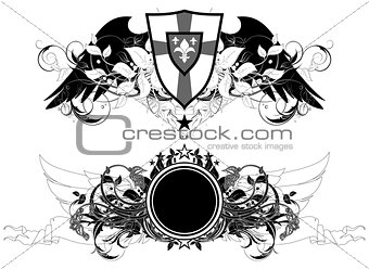 set of ornamental shields