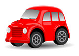 Red Retro / Vintage Car Cartoon - Vector Illustration