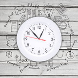 Clock with business sketches