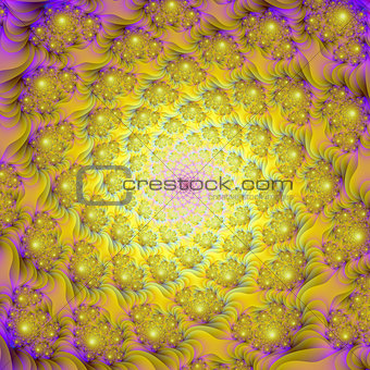 Spiral of Spirals in Yellow and Pink