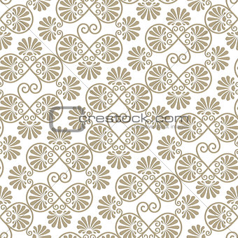 Vector seamless floral paper cut pattern