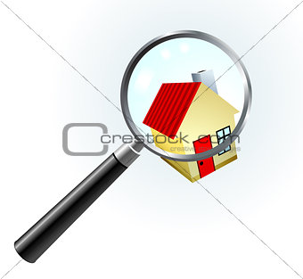 House Under Magnifying Glass