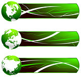 Green Globes with Banners