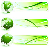 Green Nature Icons  with Banners