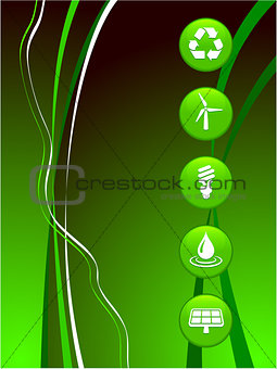 Nature Icons on Abstract Internet Background