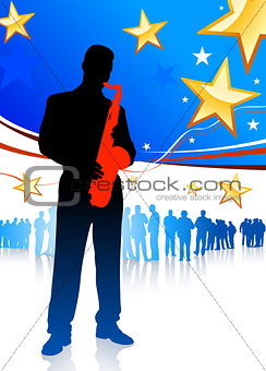 patriotic saxophone player 