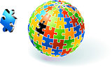Incomplete Multi Colored Globe Puzzle