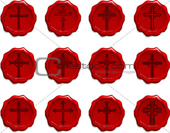 Religious Cross Wax Seal Set