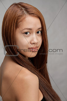 natural beautiful asian girl smiling portrait