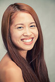 natural beautiful asian girl smiling portrait