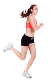 young attractive woman jogging jogger sport isolated