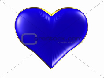Blue heart with gold edging