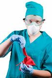 surgeon  with red rag