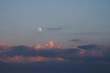 sunrise moon and clouds
