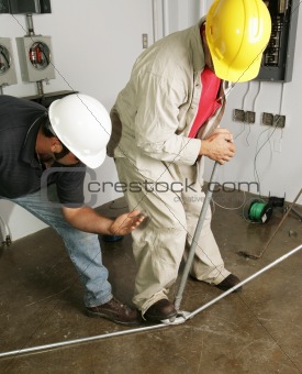 Electrician & Supervisor Bend Pipe