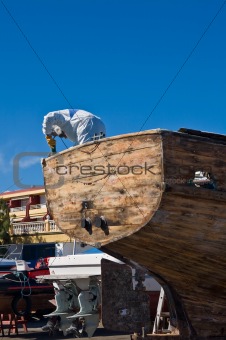 Boat in shipyard