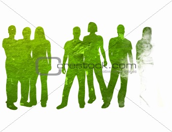 textures style of people silhouettes