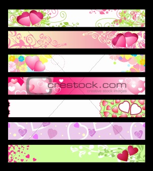 love & hearts website banners / vector / set #2