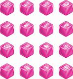Network Computing Cube Icons Series Set. 