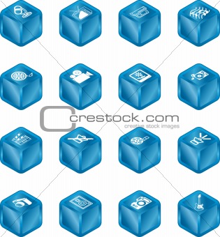 Cube Media Icon Series Set