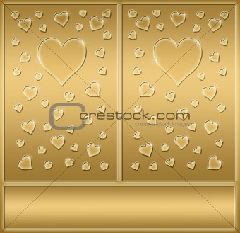 two gold hearts