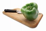 Green Bell Pepper and Knife