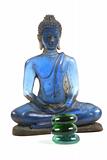 Blue glass Buddha