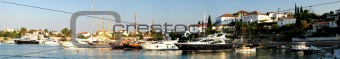 Spetses Old Harbour Panoramic