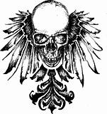 Vector skull heraldry illustration