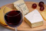 Glass of wine and cheese